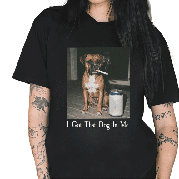 Black I Got That Dog In Me Boxer Meme Funny Vintage Graphic Tees Print Tshirt Shirts Edgy Boxer Lover Tops S-5XL