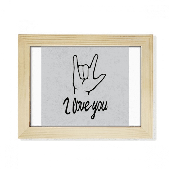 Black I Love You Personalized Gesture Desktop Photo Frame Picture Art Decoration Painting 6x8 inch