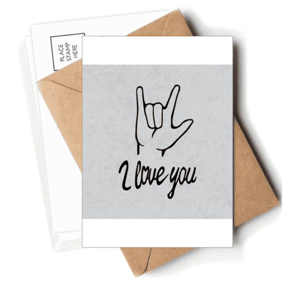 Black I Love You Personalized Gesture Postcards Envelopes Blank Note Cards Mailing