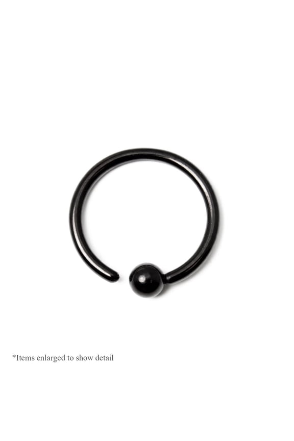 Black I.P. One Sided Fixed Ball Ring - 316L Surgical Steel - 18G, 16G or 14G