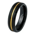 thumbnail image 1 of Jewelry Avalanche 2-Tone Black & Gold Tungsten Wedding Band, Grooved Center Trim, Comfort Fit 6MM, 1 of 4