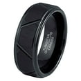 thumbnail image 1 of Jewelry Avalanche Trapezoid Design Black Tungsten Ring, Mens Comfort Fit Engagement Band 8MM, 1 of 4
