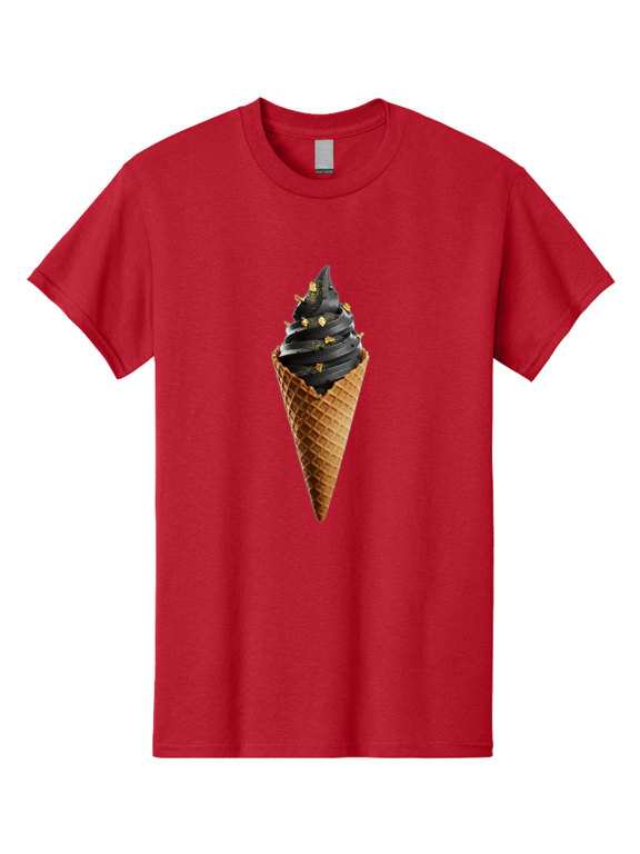 Black-Ice-Cream-Cone Mens Graphic Tee, 100% Cotton, Casual Summer Wear BAA164