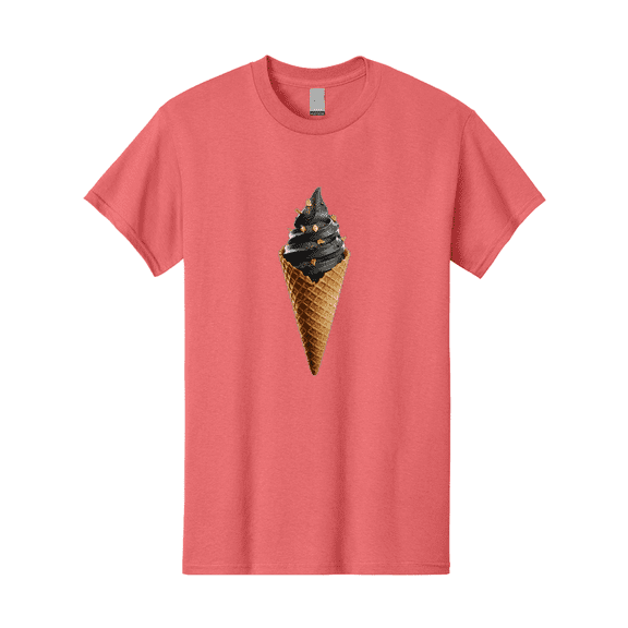 Black-Ice-Cream-Cone Mens Graphic Tee, 100% Cotton, Casual Summer Wear BAA164