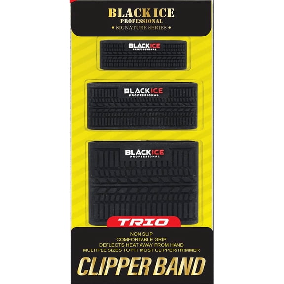 Black Ice Professional Clipper Band Trio Set Non Slip Comfortable Grip