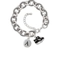 thumbnail image 1 of Black Ice Skates -A- Pebble Initial Diana Bracelet, 1 of 1