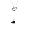 thumbnail image 1 of Black Ice Skates - Believe Faith Prayer Heart Lariat Necklace, 1 of 1