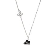 Black Ice Skates Delicate Anchor Necklace