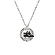 Black Ice Skates Good Luck Affirmation Ring Necklace