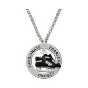 Black Ice Skates Passionate Fearless Strong Affirmation Ring Necklace