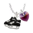 thumbnail image 1 of Black Ice Skates  - Purple Crystal Heart Sophia Necklace, 18"+1", 1 of 2