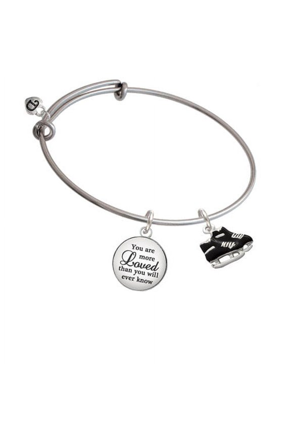 Black Ice Skates You Are More Loved Bangle Bracelet