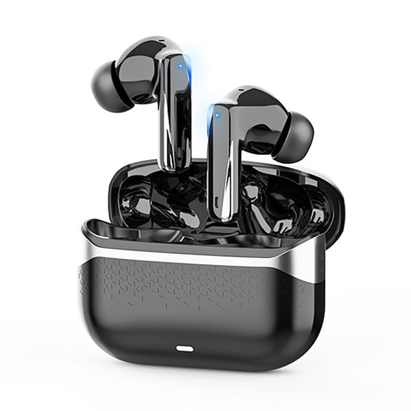 Black In Ear Wireless Headphones With Long Battery Life Digital Display Noise Canceling Bluetooth 5.5 Hifi Surround Sound Black