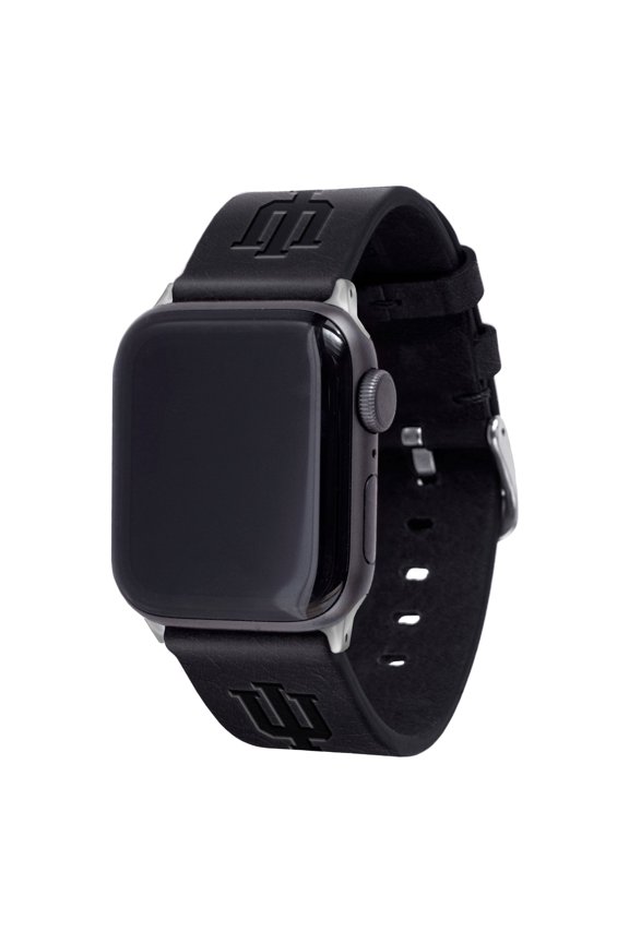Black Indiana Hoosiers Leather Apple Watch Band
