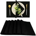 thumbnail image 1 of Black Individual Cloth Table Placemats - Nautical Washable Fabric Mats for Kitchen/Buffet, 6 Pcs Set, 13x19 inch, 1 of 6