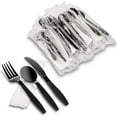 thumbnail image 1 of Black Individually Wrapped Plastic Cutlery Set - Disposable Heavy Weight Utensils - Pack of 50, 1 of 4