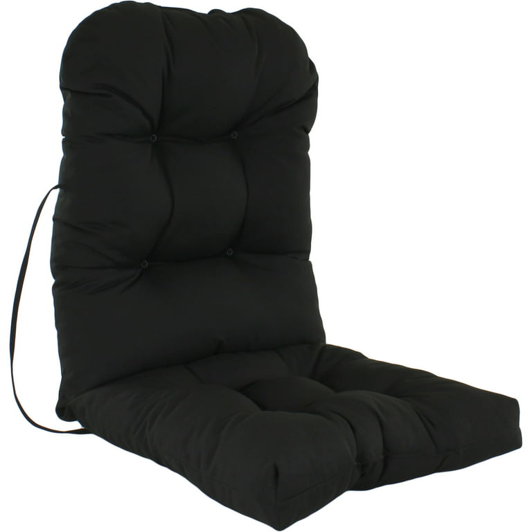 Black Indoor / Outdoor Adirondack Cushion Patio Chair Cushion