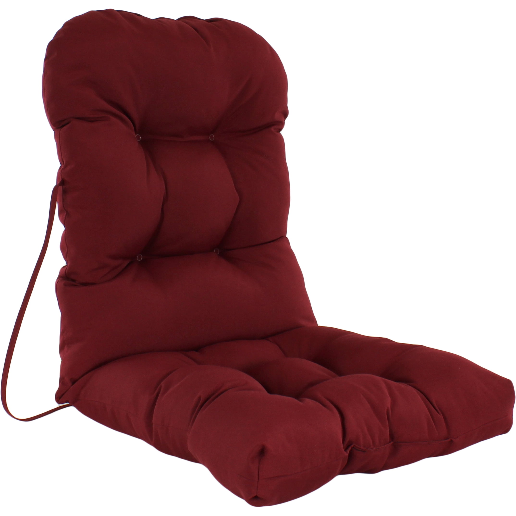 Burgundy Polyester Adirondack Chair Cushion with Ties