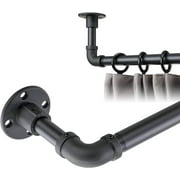 Black Industrial Curtain Rod 32 to 44 Inch