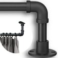 thumbnail image 1 of BsBsBest Black Adjustable industrial Curtain Rod, 32"-58", 1 of 7