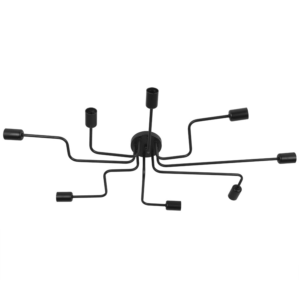 Black Industrial Modern Flush Ceiling Lamp Holder Lights Fixture for 8