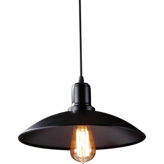 Black Industrial Style Vintage Pendant Light Fixture for Kitchen Island, Retro Metal Iron Pendant Lighting for Dining Room, Farmhouse American Pendant Light, Rustic Pendant Lamp for Shop