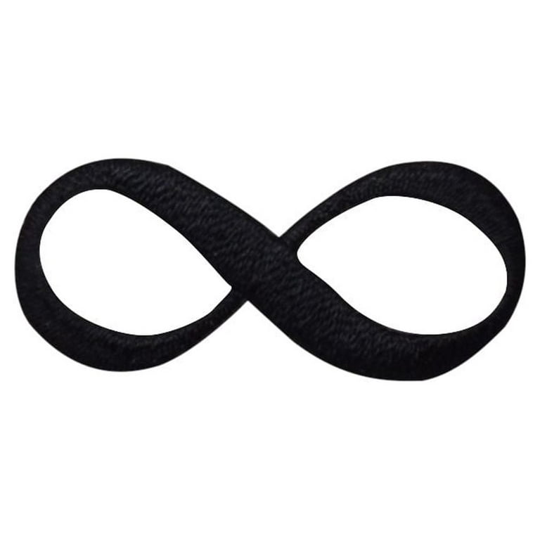 Black Infinity Sign - Math Symbol - Iron on Applique/Embroidered Patch