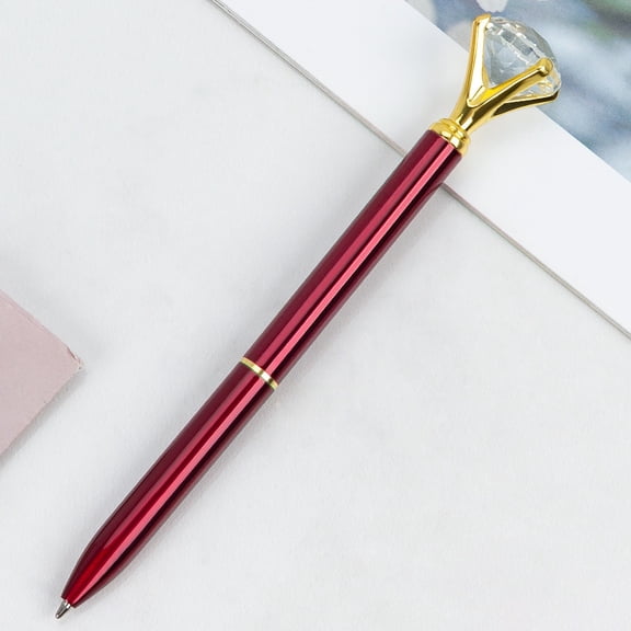 Black Ink Ballpoint Pen,1 Pack Crystal Diamond Twist Metal Pen 1.0mm Medium Point for Note Taking Journaling Style