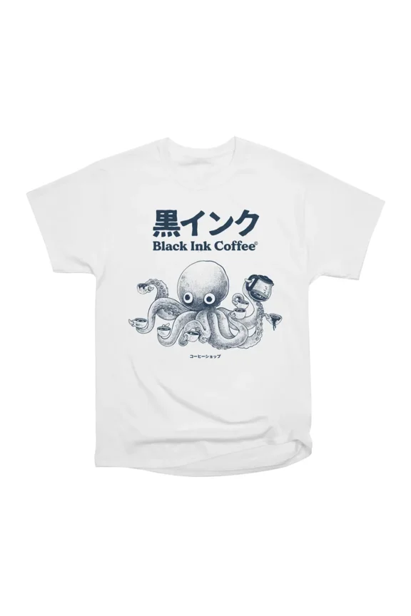 Black Ink Coffee Octopus T-Shirt Tee Gift For Him Merch For Her Apparel For Friend