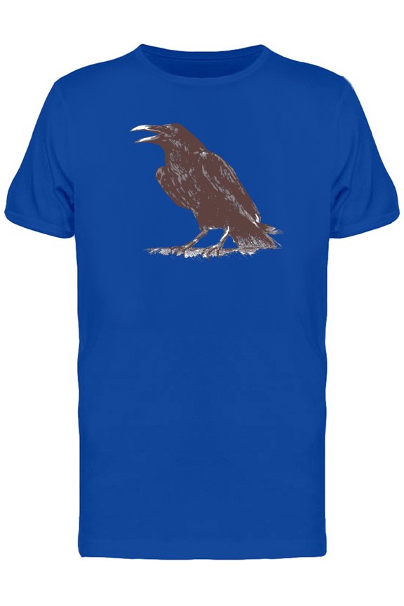 Black Ink Crow Sketch T-Shirt Men -Image by Shutterstock, Male Large