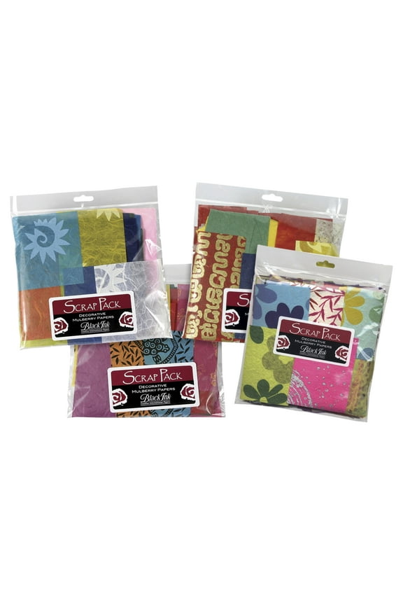 Black Ink Papers Mulberry Paper Scrap Pack-Assorted