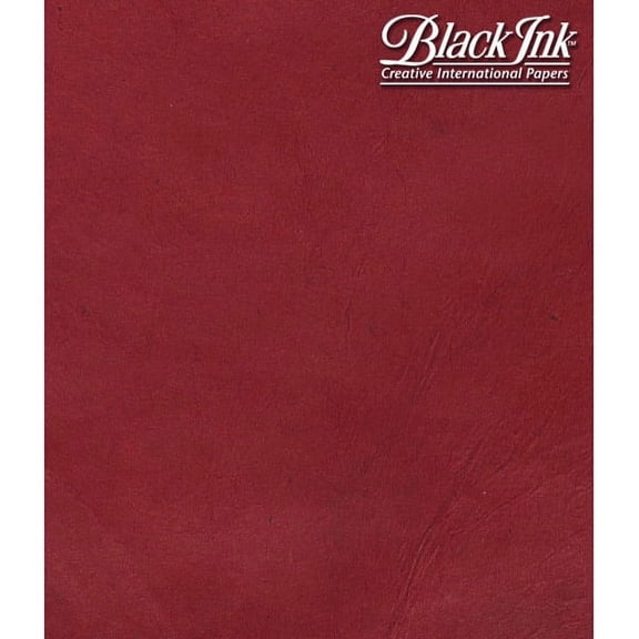 Black Ink, Decorative Paper, Lokta, Crimson, 20x30 Inch Sheet, N-4179