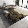 thumbnail image 1 of Black Ink Gradient Marble Area Rugs, Golden Lines Abstract Light Luxury Living Room Rug, Floor Carpet Comfortable Soft Breathable With Non-slip Backing For Bedroom Study Office 5 x 8ft, 1 of 6