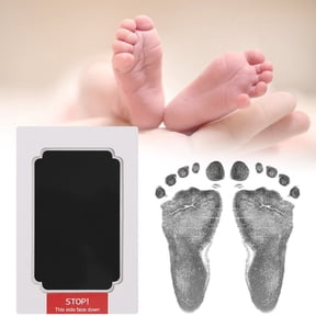 Black Ink Pad,Hand Footprint Ink Pad,Stamp Pad,Print Keepsake Kit,Inkless Footprint Maker,No Mess ,Print Kit Non-Toxic Acid-Free Keepsake Kit,Smudge-Proof Archival Ink Wipes Off Skin,For Scrapbook