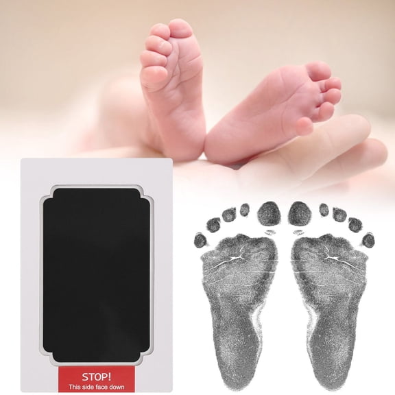 Black Ink Pad,Hand Footprint Ink Pad,Stamp Pad,Print Keepsake Kit,Inkless Footprint Maker,No Mess ,Print Kit Non-Toxic Acid-Free Keepsake Kit,Smudge-Proof Archival Ink Wipes Off Skin,For Scrapbook