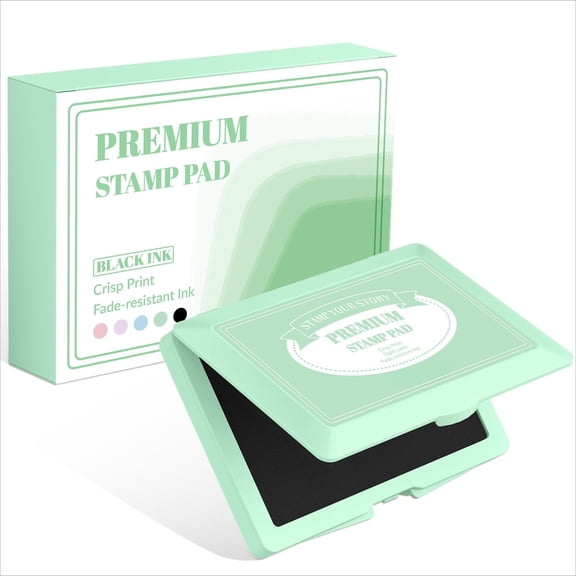 Black Ink Pad with Snap Closure, Large Stamp Pad for Rubber Stamps, 4.33"x2.76", Premium Felt Pad for Office, Crafting and Scrapbooking Supplies, Red Shell - Red Ink