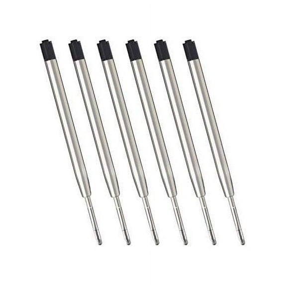 Black Ink Refill Pack of 10, Replaceable Ballpoint Pen Refills, Medium Point Metal Refill