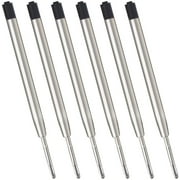 Black Ink Refills (6pcs), Replaceable Ballpoint Pen Refills, 1mm Medium Tip