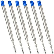 Black Ink Refills 6pcs, Replaceable Ballpoint Pen Refills, 1mm Medium Tip