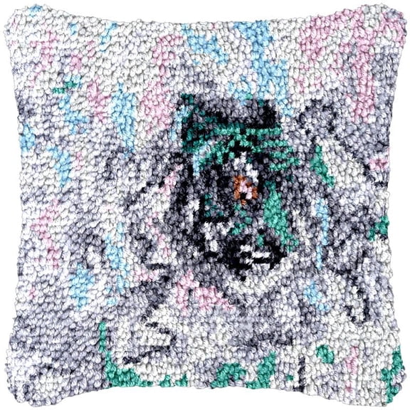 Insect Latch Hook Kits Pillow DIY Rug Crochet Hook Cushion Making Kits with Preprinted Pattern Canvas Instruction Yarns and Latch Hooking Pillow Cover Easy to Starter DIY Kits 43x43cm