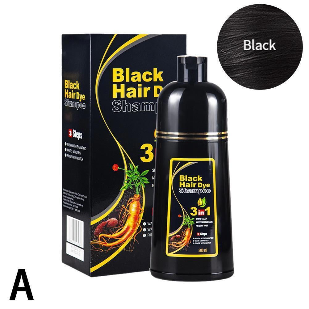 Black Hair Color Shampoo 100 Grey Coverage Instant 3 In 1 Dye For Women And Men 4982