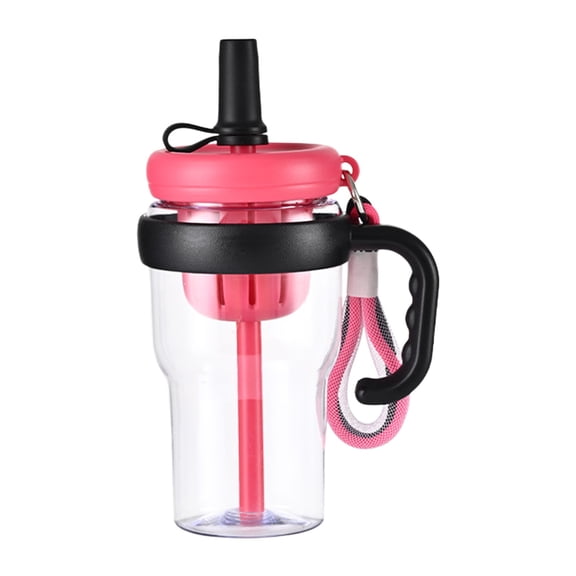 Black Insulated Sport Water Bottle With Handle Straw Leak Proof Tea Infuser For Gym Travel 9 Inch
