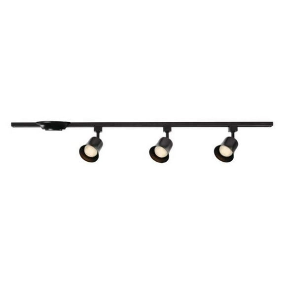 Black Integrated LED Linear Track Step Head Flared 3-Light