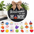 Black Interchangeable Welcome Home Sign With 21 Changeable Seasonal ...