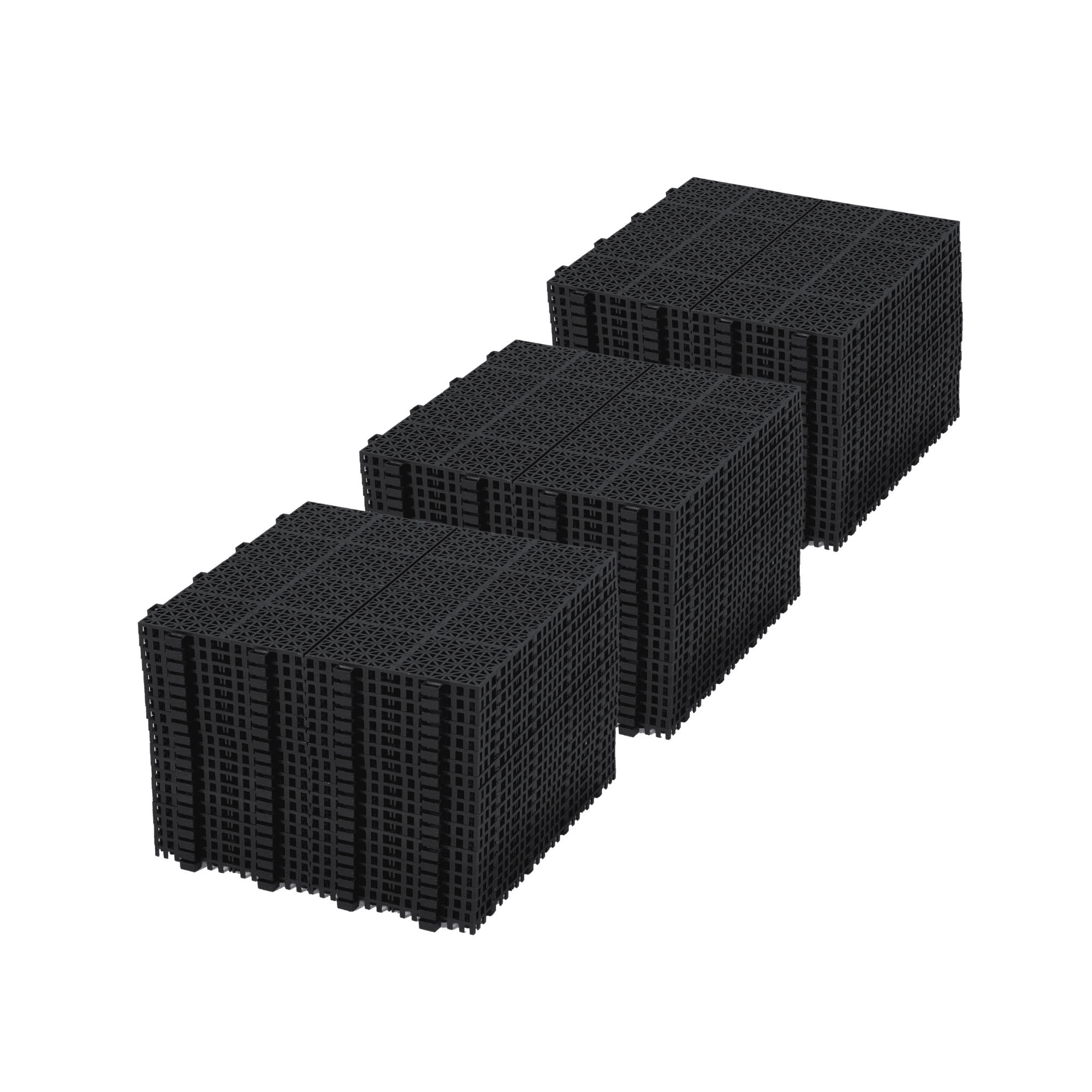 Black Interlocking Deck Tiles Plastic Waterproof Outdoor All Weather Anti-slip Bathroom Shower Pack of 60