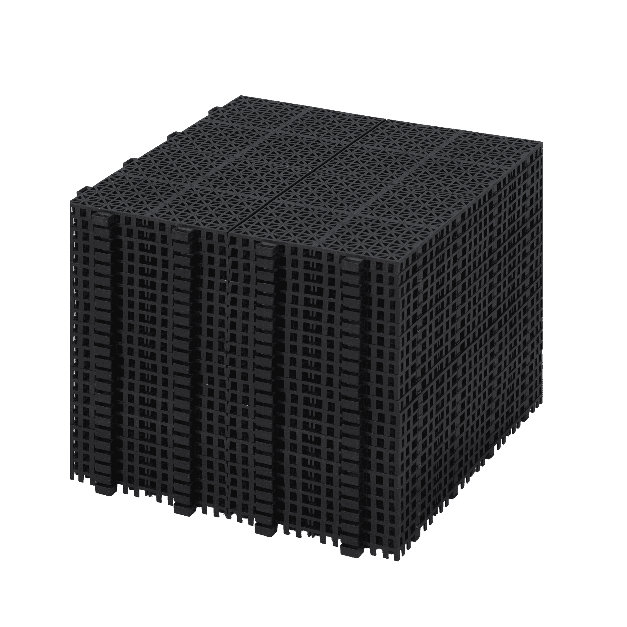 Black Interlocking Deck Tiles Plastic Waterproof Outdoor All Weather Anti-slip Bathroom Shower Pack of 24