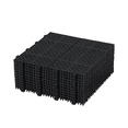 thumbnail image 1 of Black Interlocking Deck Tiles Plastic Waterproof Outdoor All Weather Anti-slip Bathroom Shower Pack of 12, 1 of 6