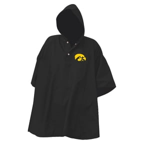 Black Iowa Hawkeyes Deluxe Adult Stadium Quarter-Snap-Rain Poncho