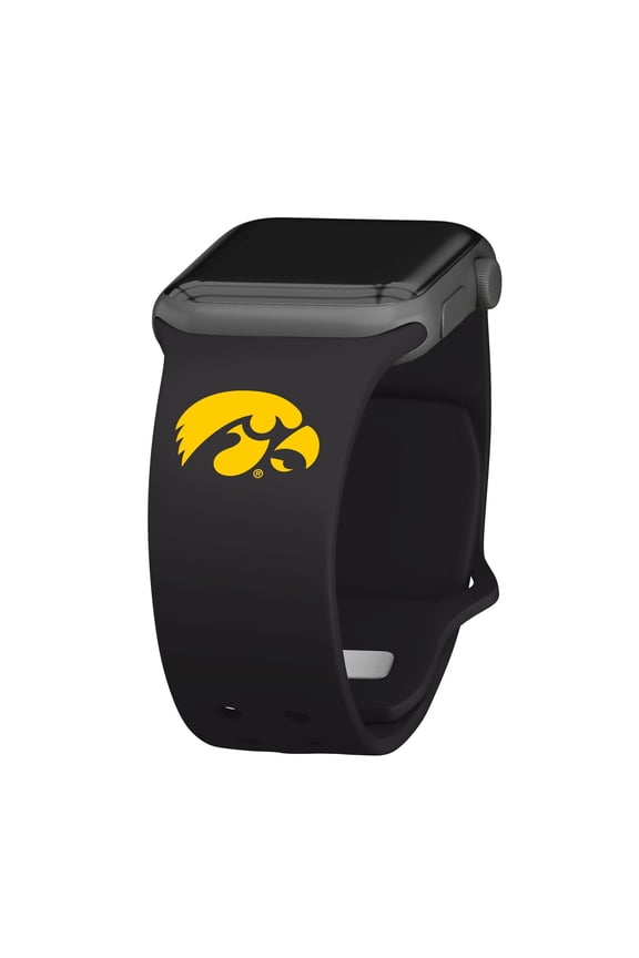 Black Iowa Hawkeyes Logo Silicone Apple Watch Band