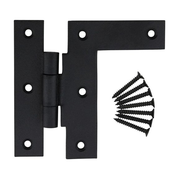 Black Iron 3/8" Offset Cabinet Hinges Wrought Iron H L Right Only 3.5"H